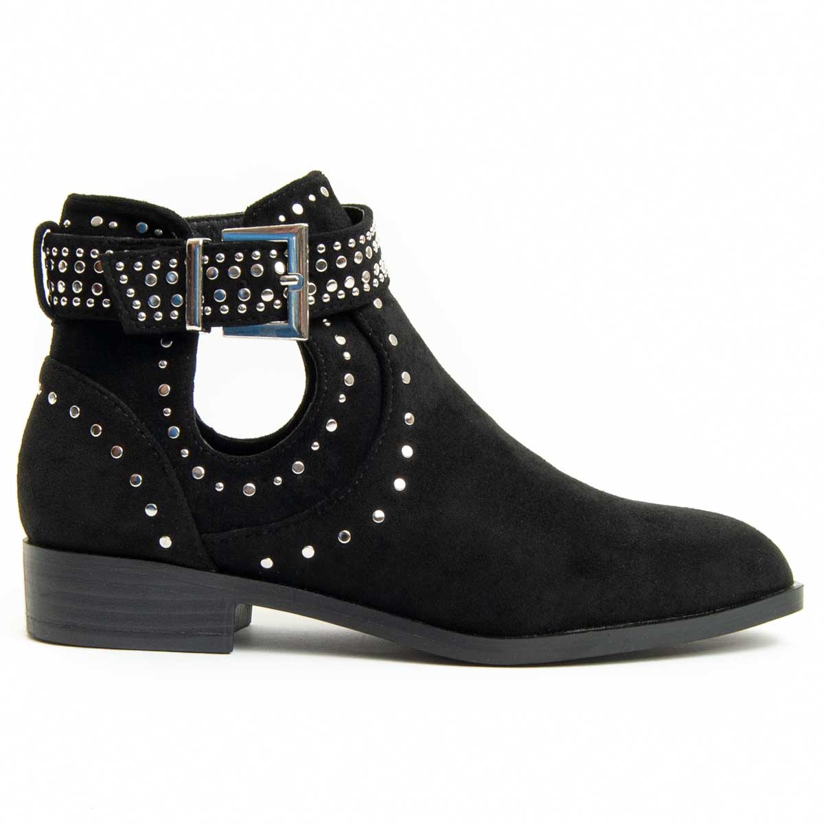 Western-Stiefeletten mit Nieten und Ausschnitten