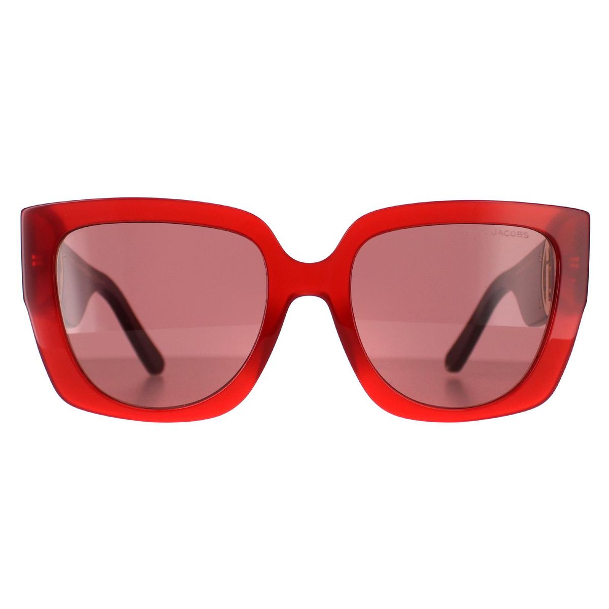 Markante rote Rechteckige Sonnenbrille