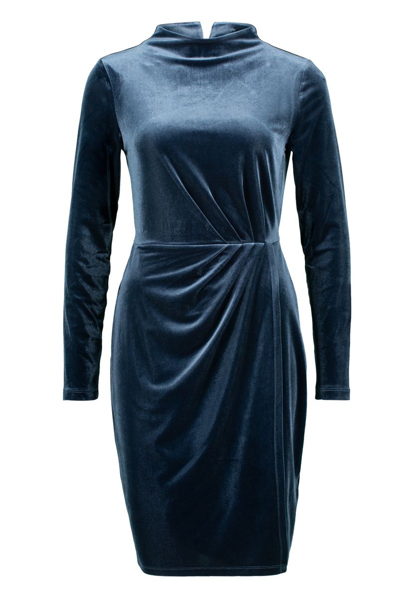Elegantes, drapiertes Samtkleid