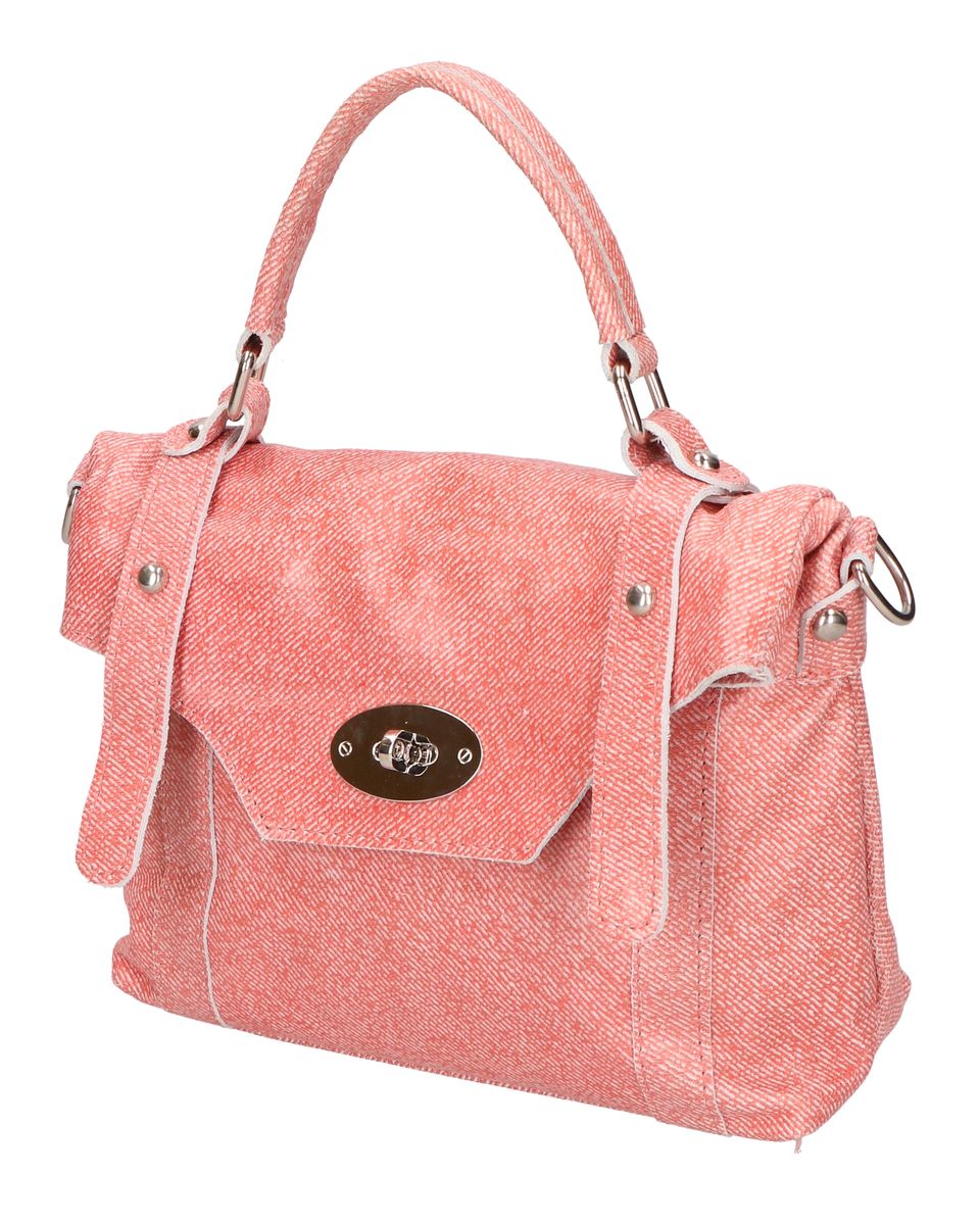 Strukturierte Leder-Satchel-Handtasche