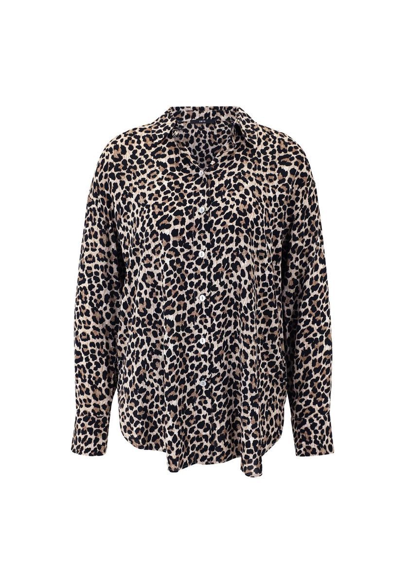Langärmelige Bluse mit Leopardenmuster