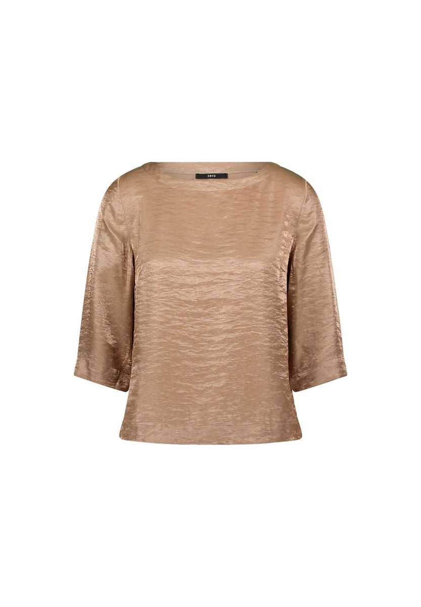 Metallisches strukturiertes Top mit 3/4 Ärmeln