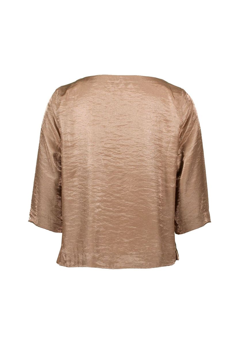 Metallisches strukturiertes Top mit 3/4 Ärmeln