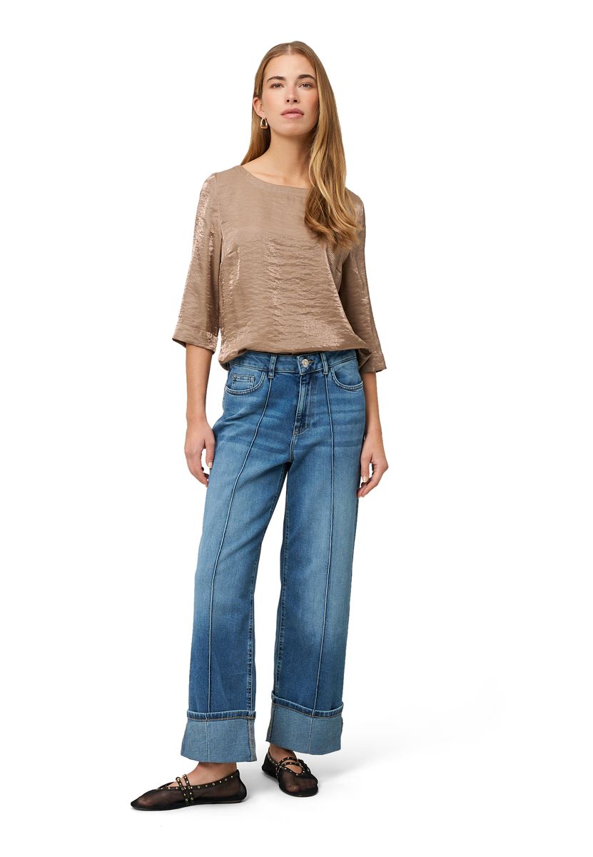 zero Bluse mit Knittereffekt, gold, 34