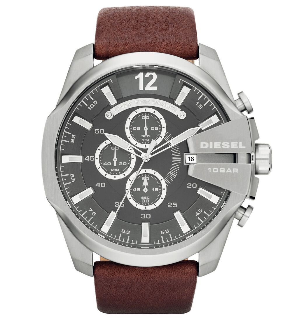 Chronograph Uhr mit Lederarmband