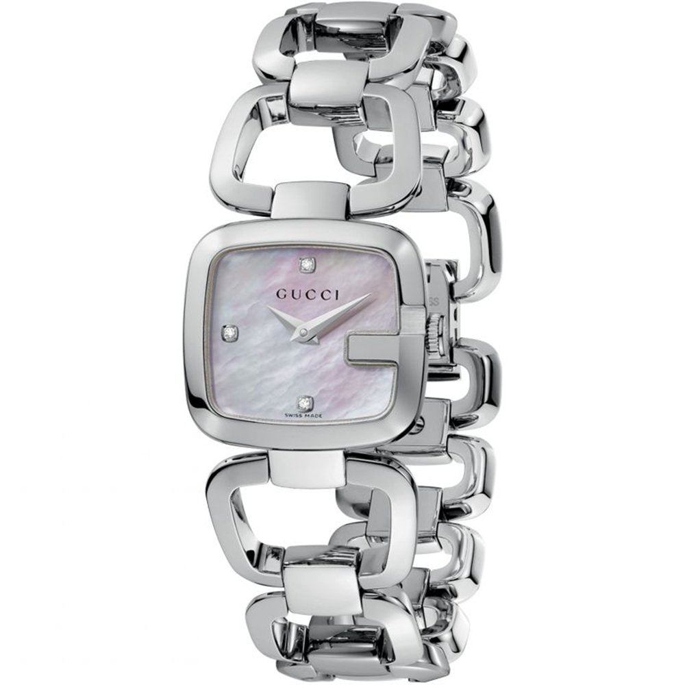 Silberne Gucci G-Collection Perlen Uhr