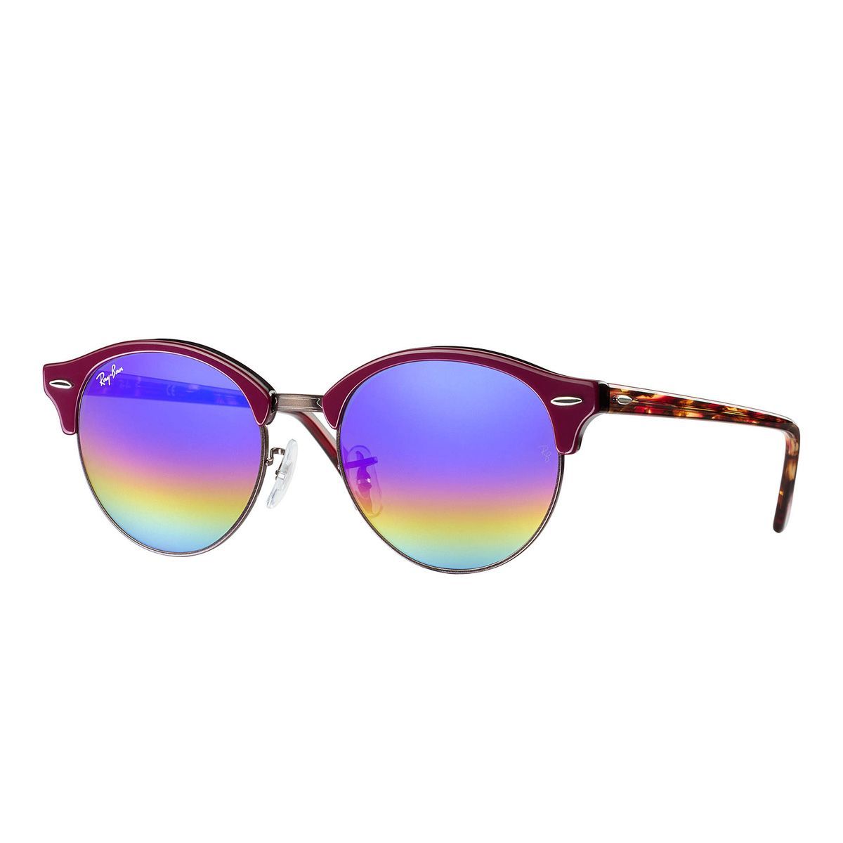 Sonnenbrille mit runden Rahmen und Flash-Gläsern