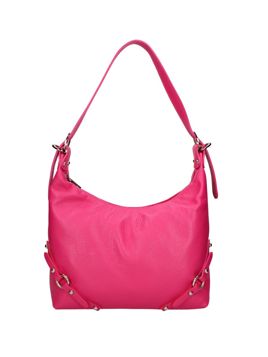 Fuchsia Leder Schulter Hobo Tasche