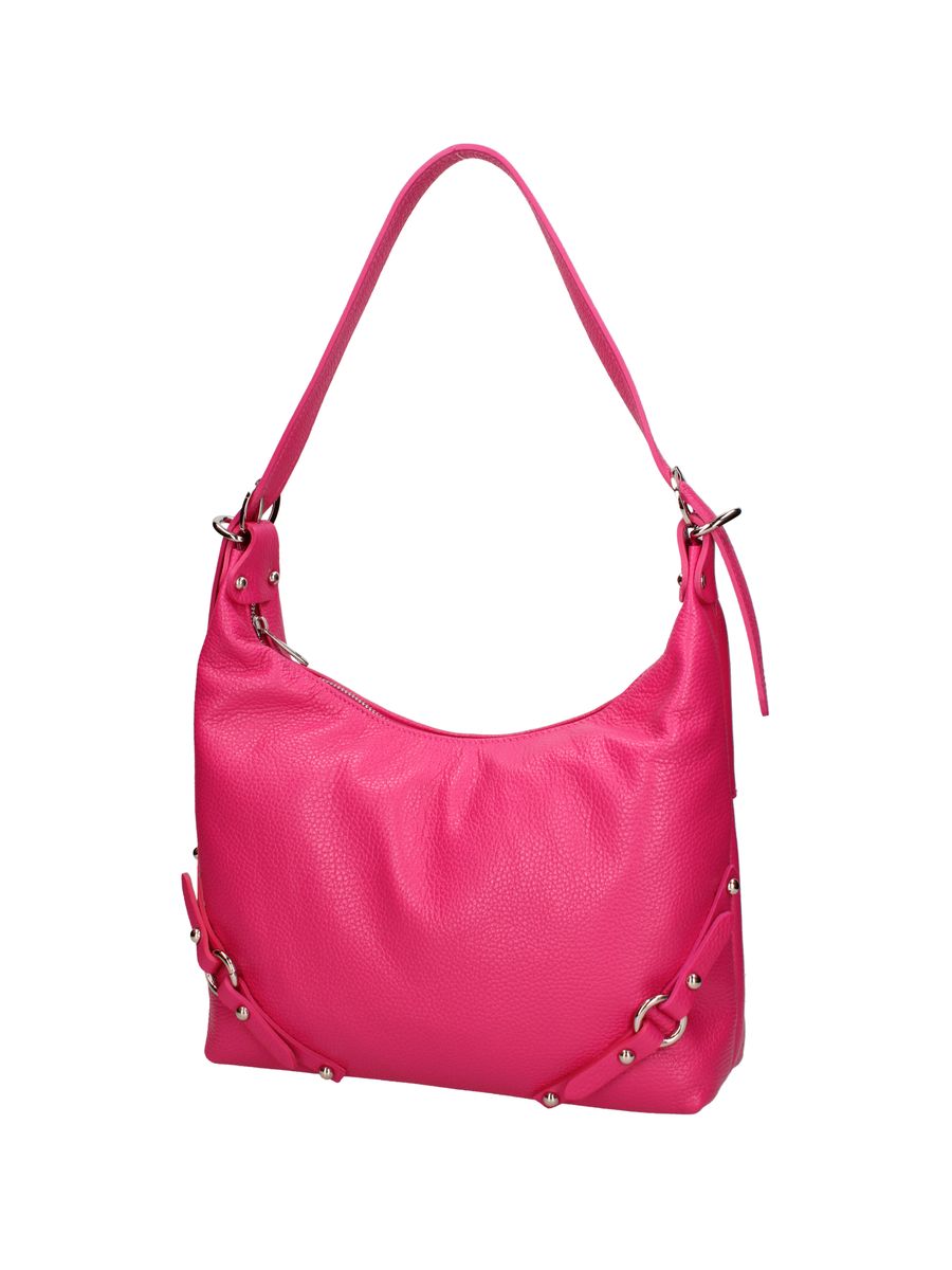 Besetzte Hobo-Tasche aus strukturiertem Leder