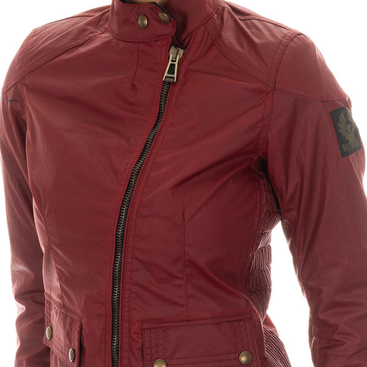 Asymmetrische Bikerjacke aus gewachster Baumwolle