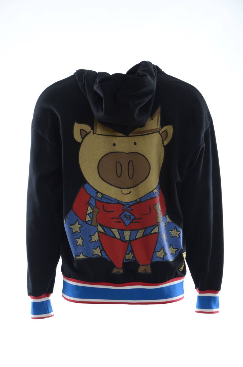 Kapuzenpullover mit Superhelden-Schweine-Grafik