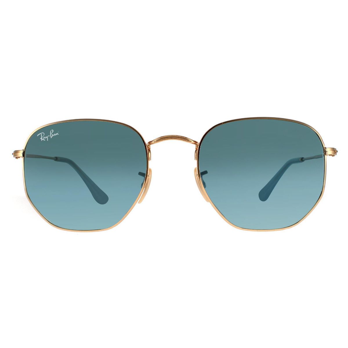 Geometrische Sonnenbrille mit blauem Farbverlauf