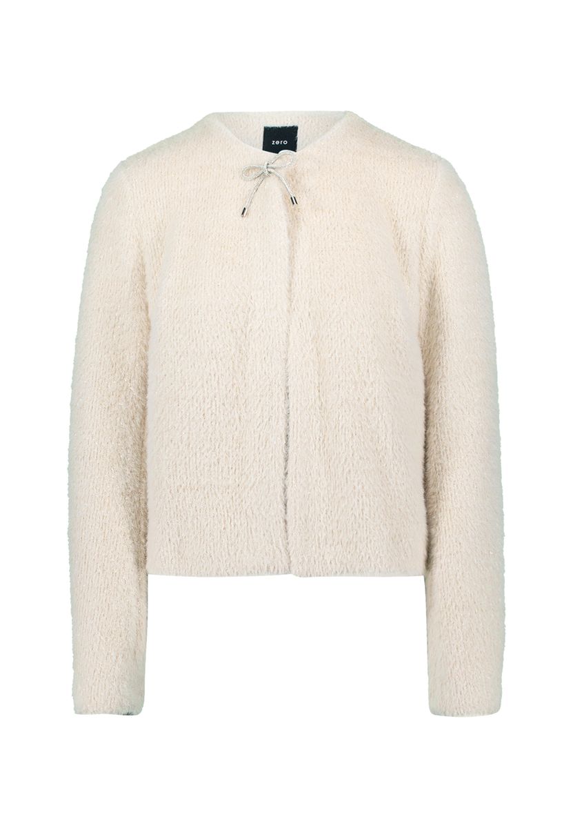 zero Sweatjacke mit Schleife, beige, 38