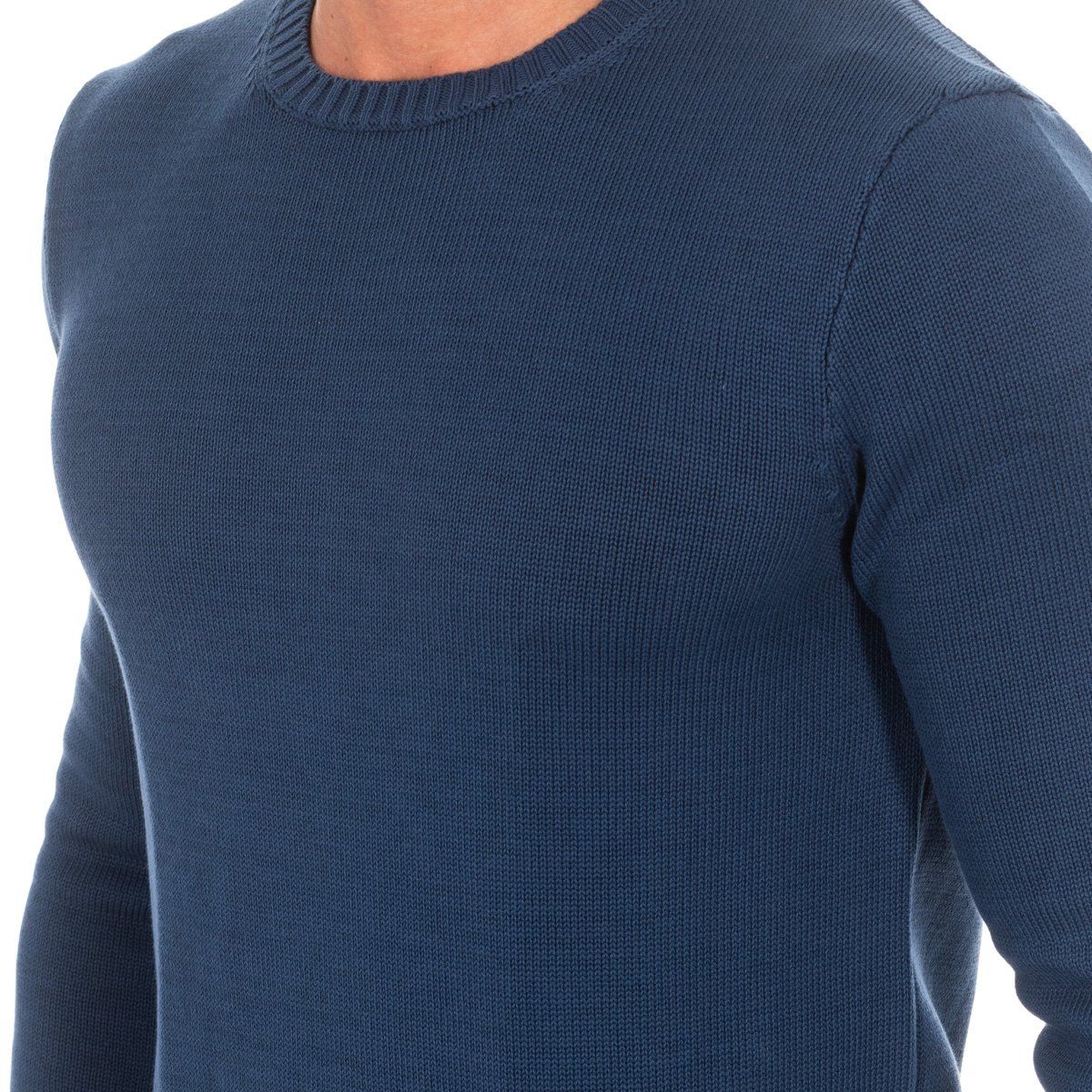 Klassischer Baumwollpullover mit Rundhalsausschnitt