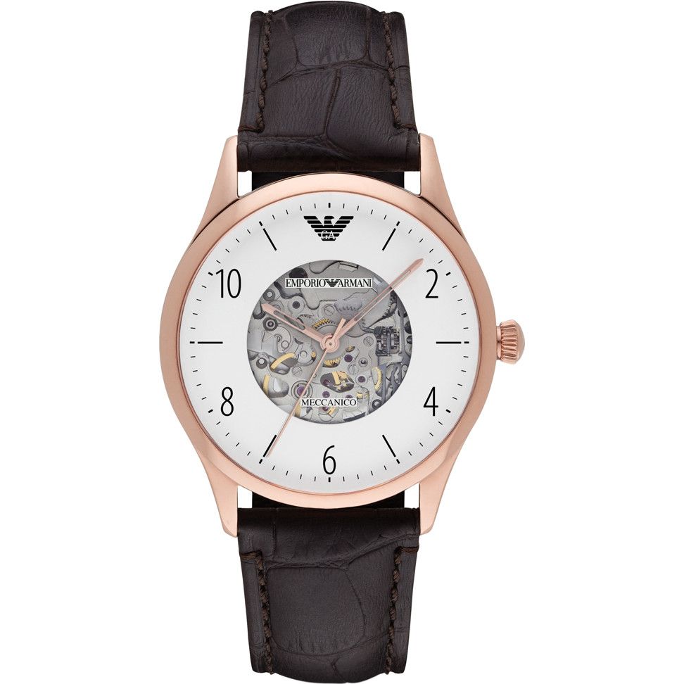 Elegante Automatikuhr mit Skelettzifferblatt