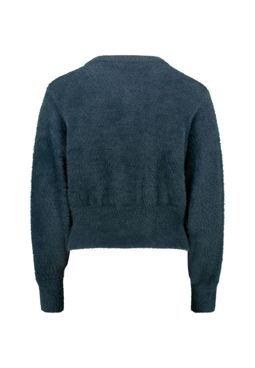 Elegante, flauschige Strickjacke mit Schmuckknöpfen