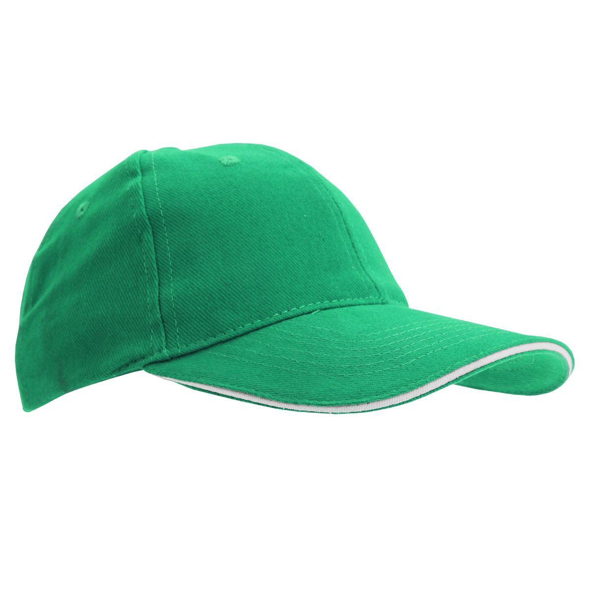 Unisex Grüne Baseballkappe mit Paspelierung