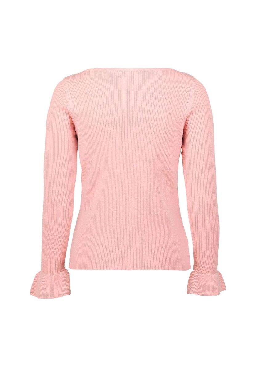 Geripptes Strickoberteil mit Volantärmeln