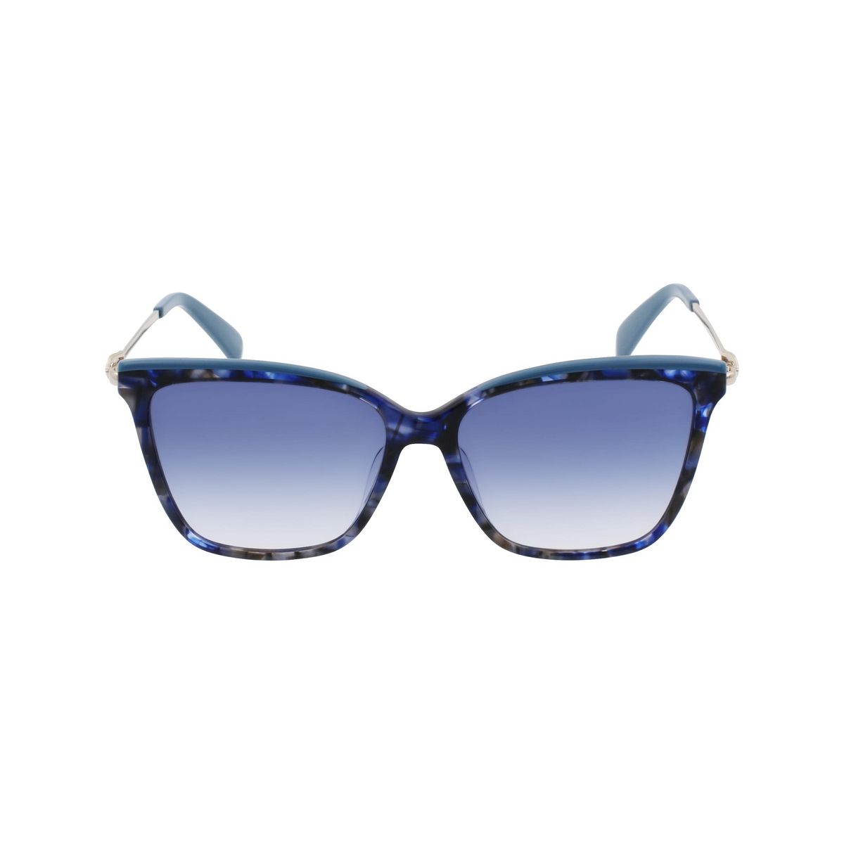 Blaue gemusterte Acetat-Sonnenbrille für Damen