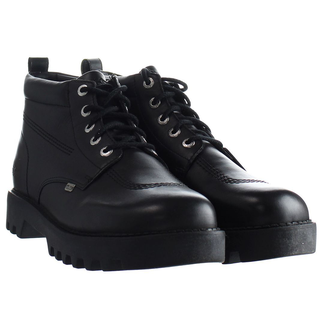 Klobige Leder-Schnürstiefel