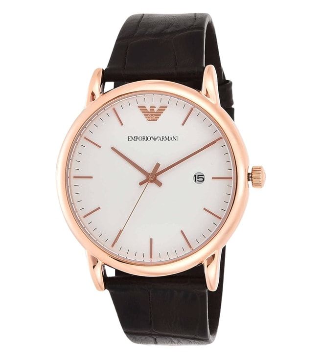Minimalistische Roségolduhr mit Lederarmband