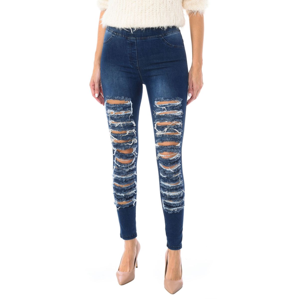 Stretch-Leggings im Used-Look