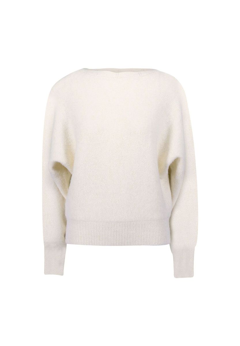 Pullover mit U-Boot-Ausschnitt, lockere Passform