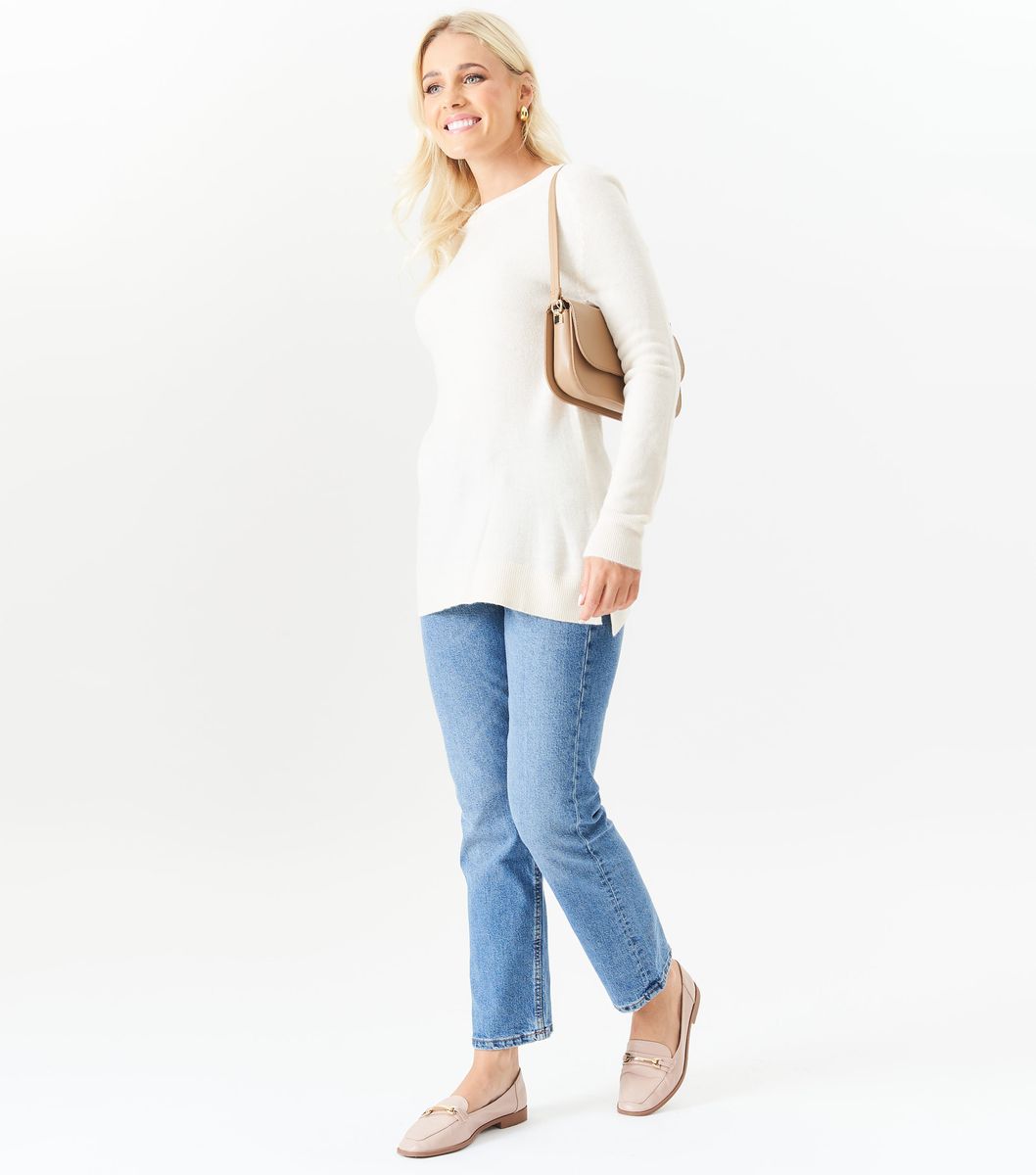 Oversized-Feinstrick mit Rundhalsausschnitt