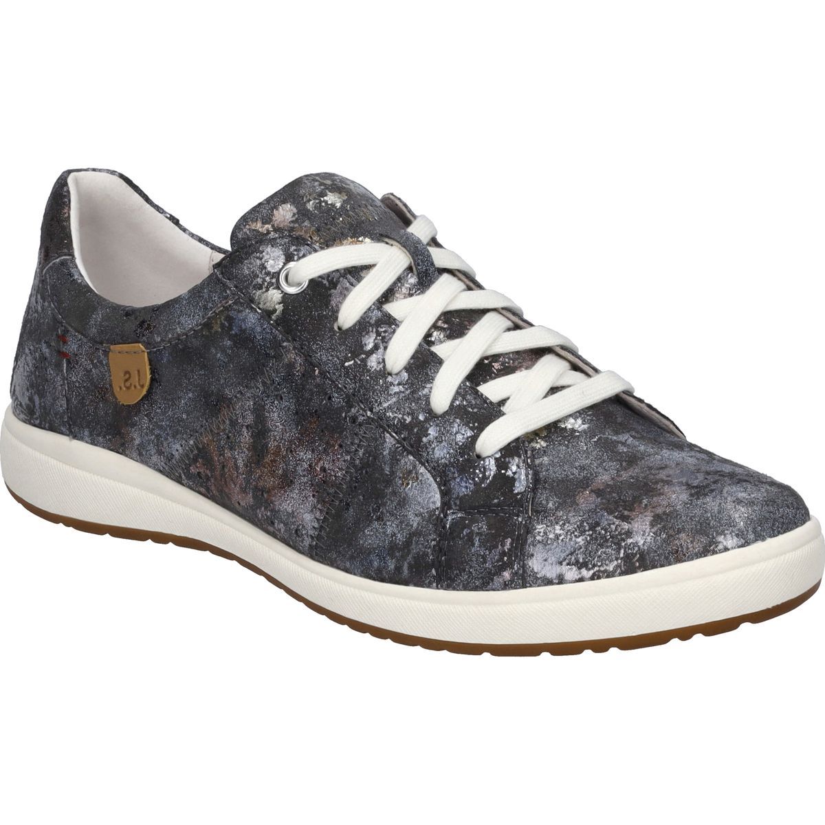 Bedruckter Leder Schnür-Freizeit Sneaker