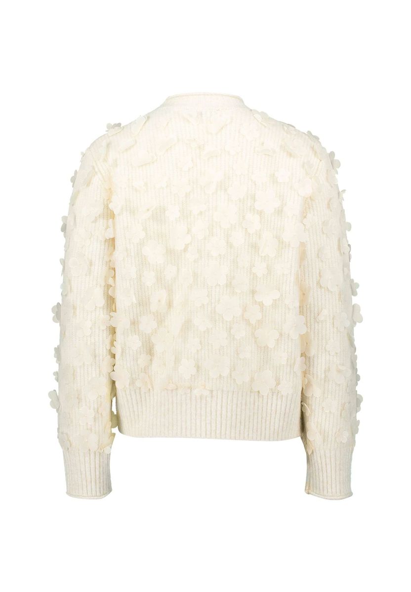 zero Pullover mit 3 D Blüten, beige, 34