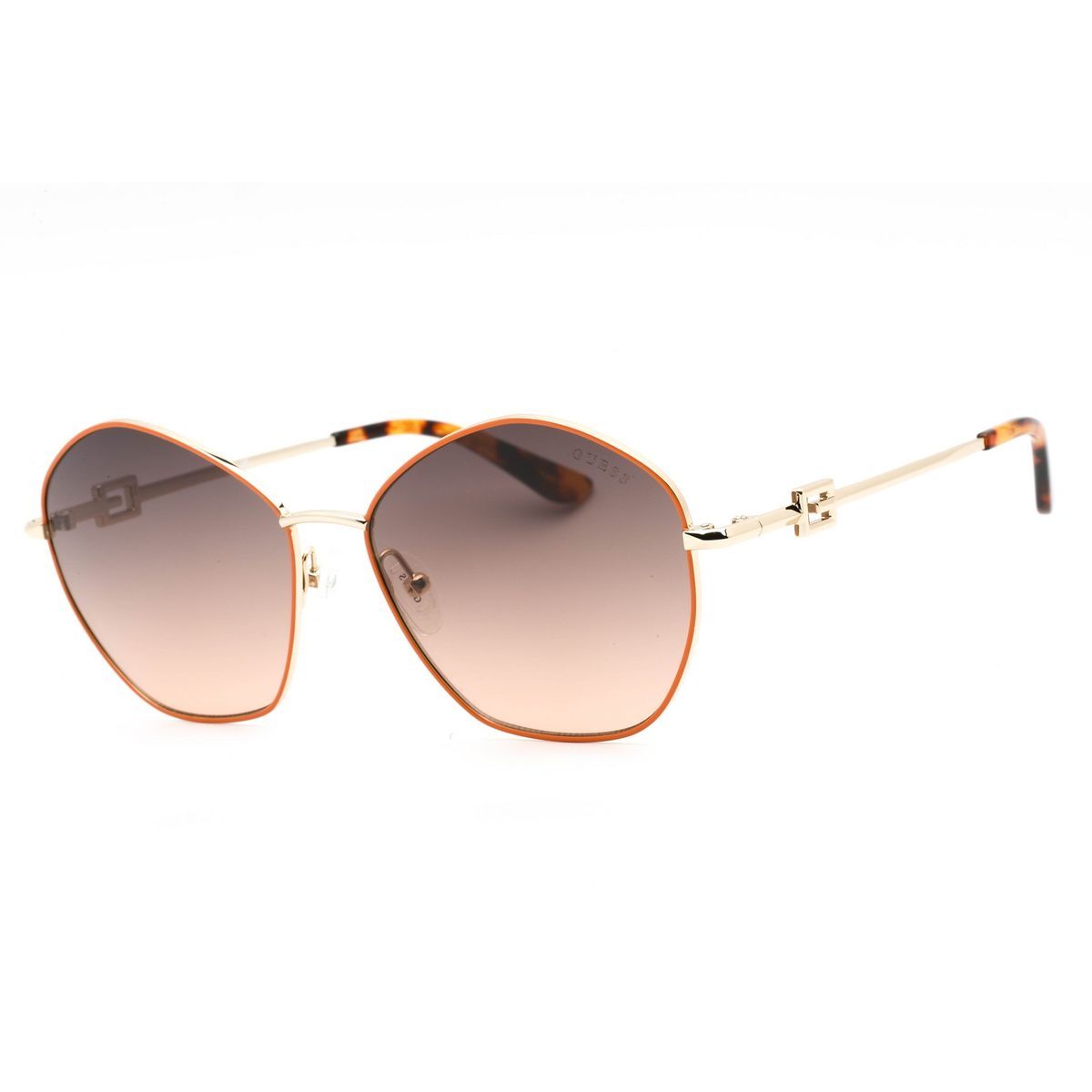 Geometrische Sonnenbrille mit Goldton-Rahmen