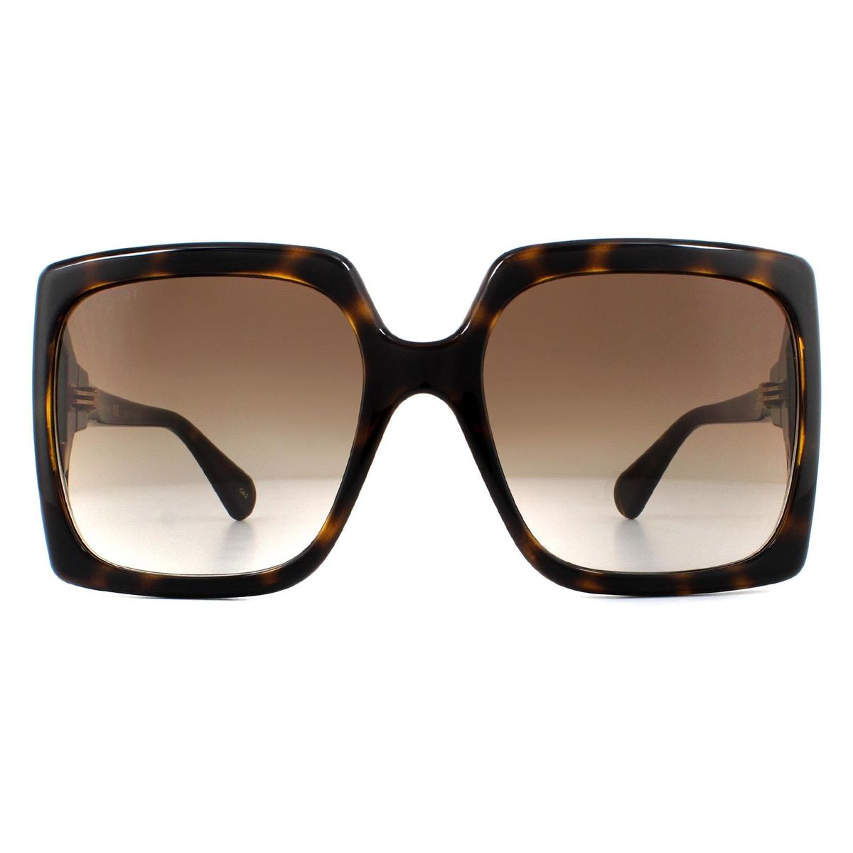 Übergroße quadratische Sonnenbrille Havana Braun Verlauf