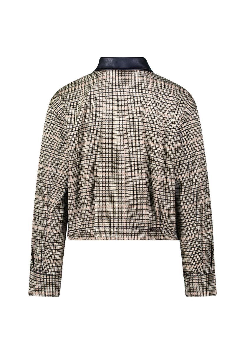 Kurze karierte Jacke mit Kragendetail