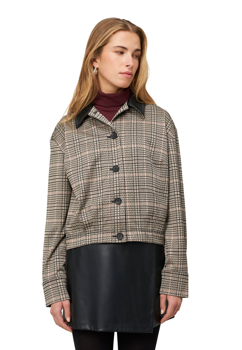 zero Karo-Jacke mit Knopfleiste, beige, 36