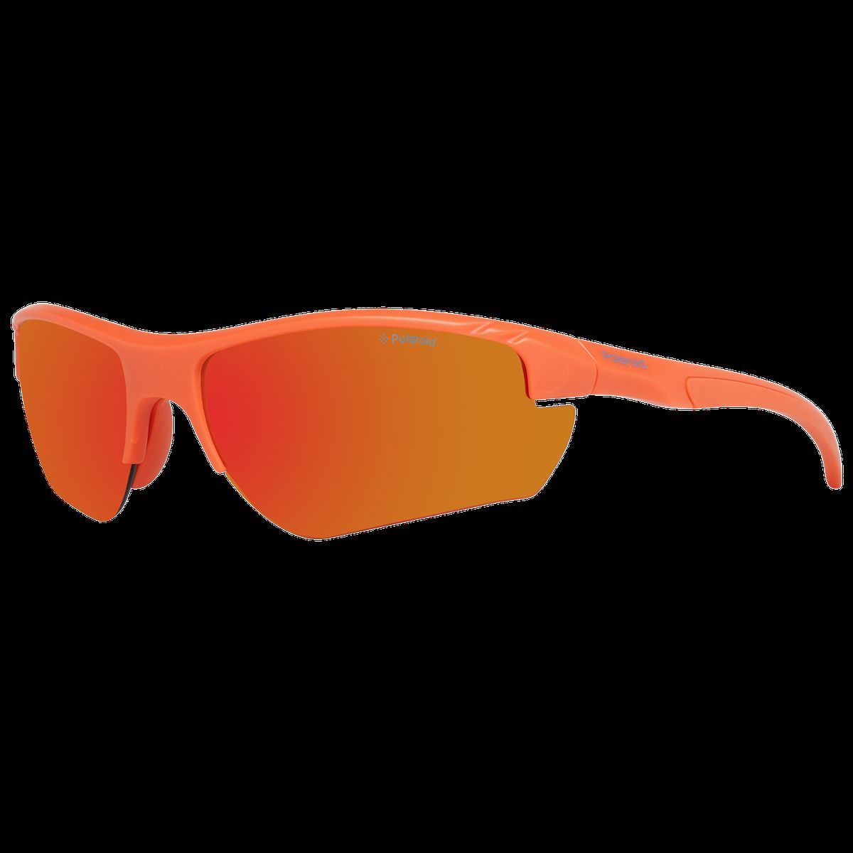 Orange Rechteckige Halbrand-Sonnenbrille