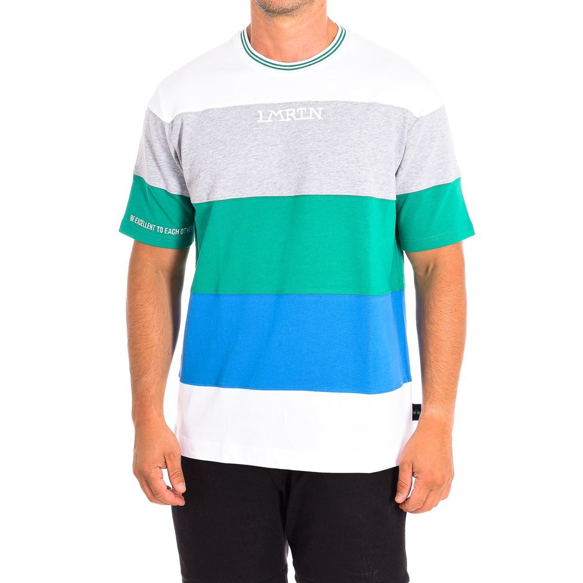 Gestreiftes Freizeit-T-Shirt mit Rundhalsausschnitt