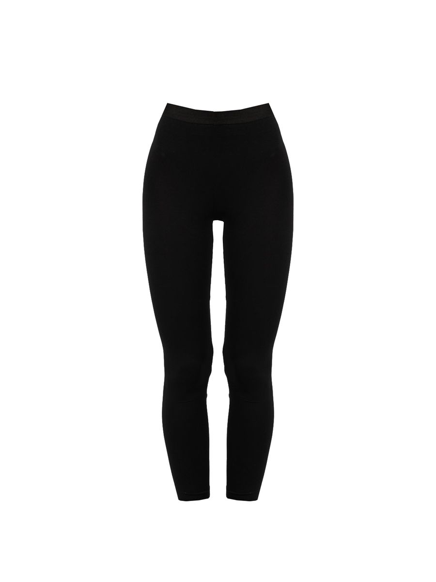 Damen High-Waist Basic Schwarze Leggings