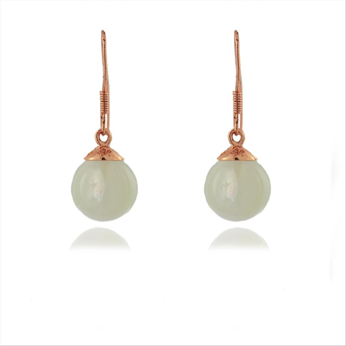 Jade-Ohrhänger aus Roségold-Vermeil
