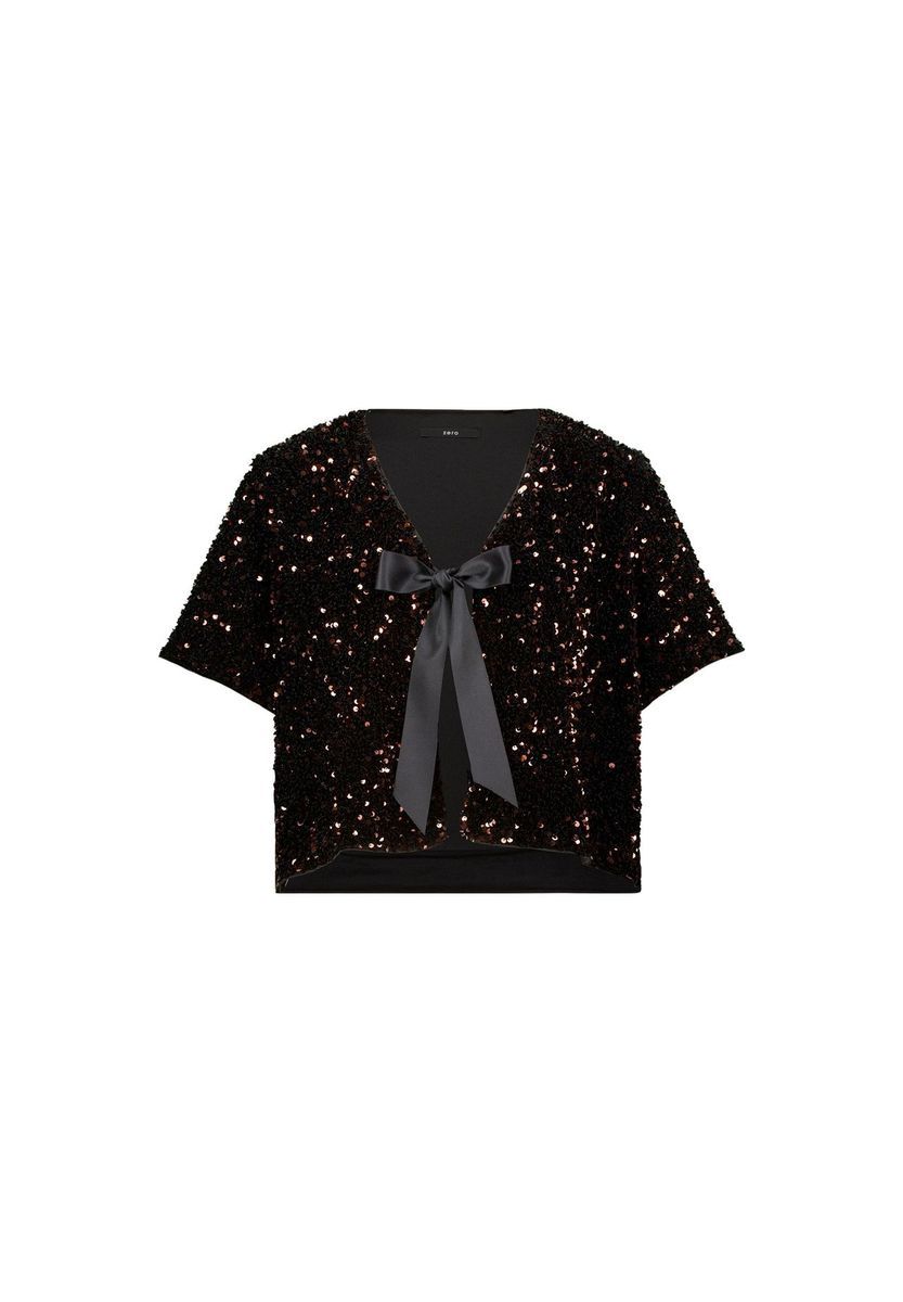 Pailletten-Bolero mit Schleifenband