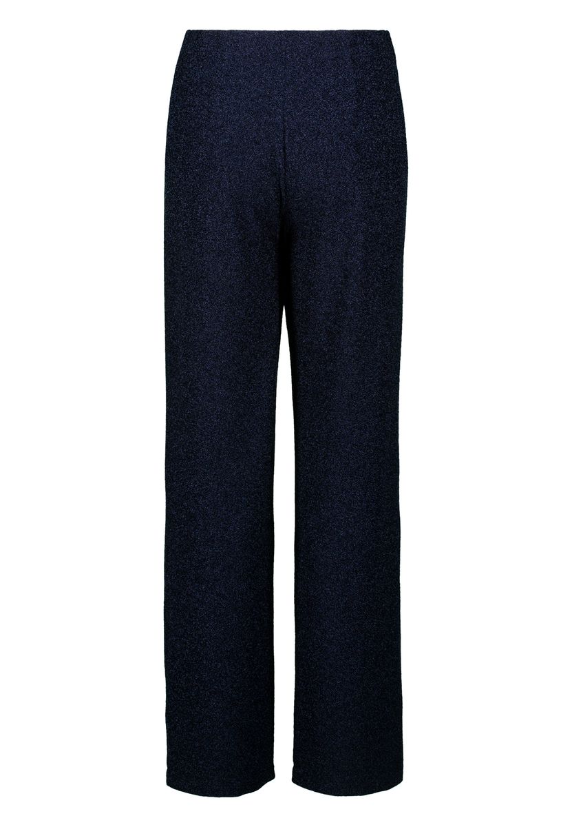 Elegante marineblaue Bouclé-Hose mit weitem Bein