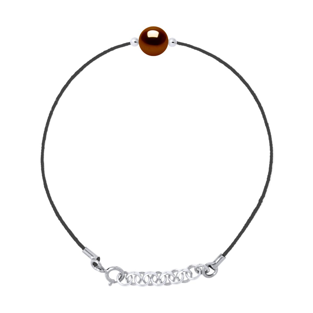 Schokoladenperle Schwarzes Nylon Armband