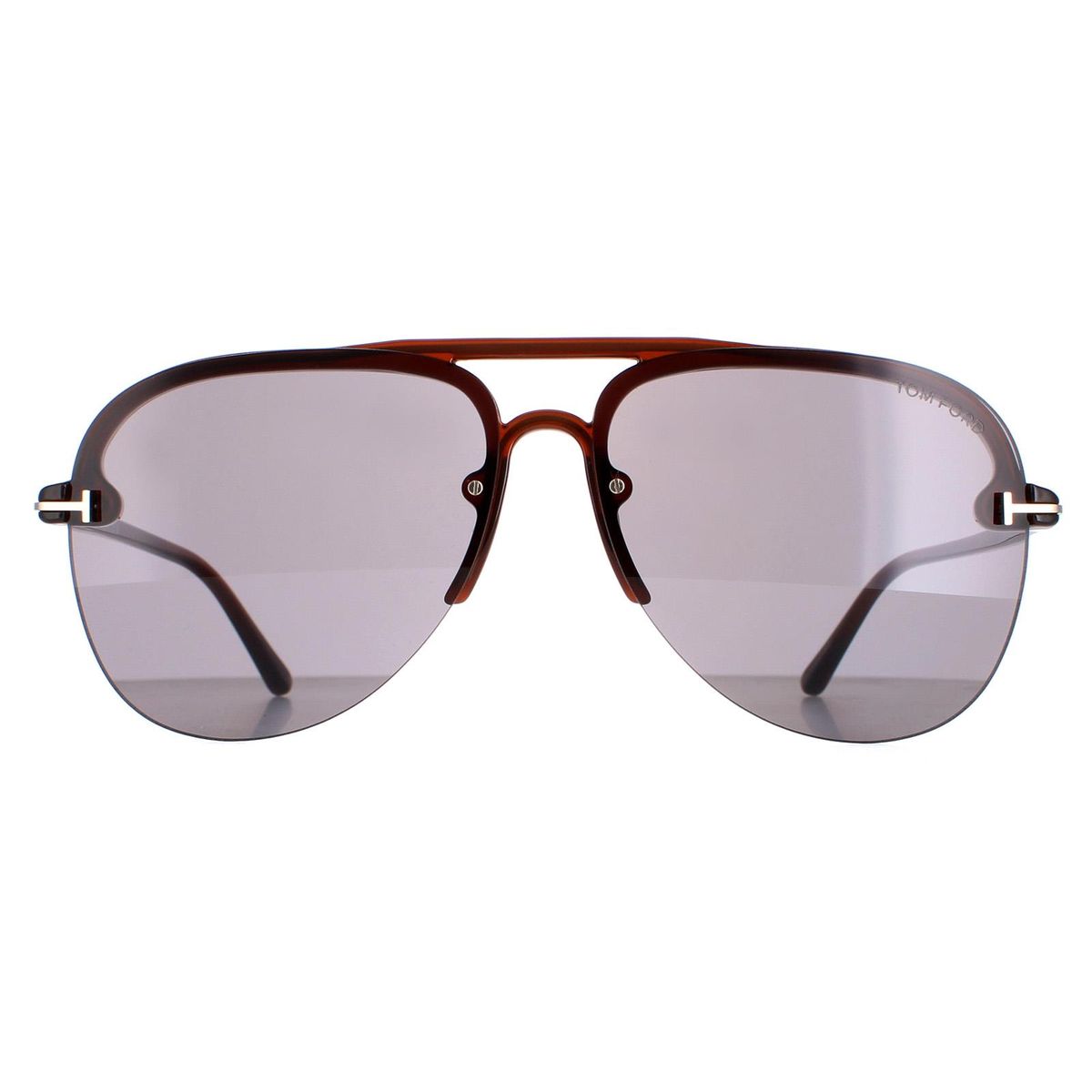 Braune Pilotenbrille mit grauen Gläsern