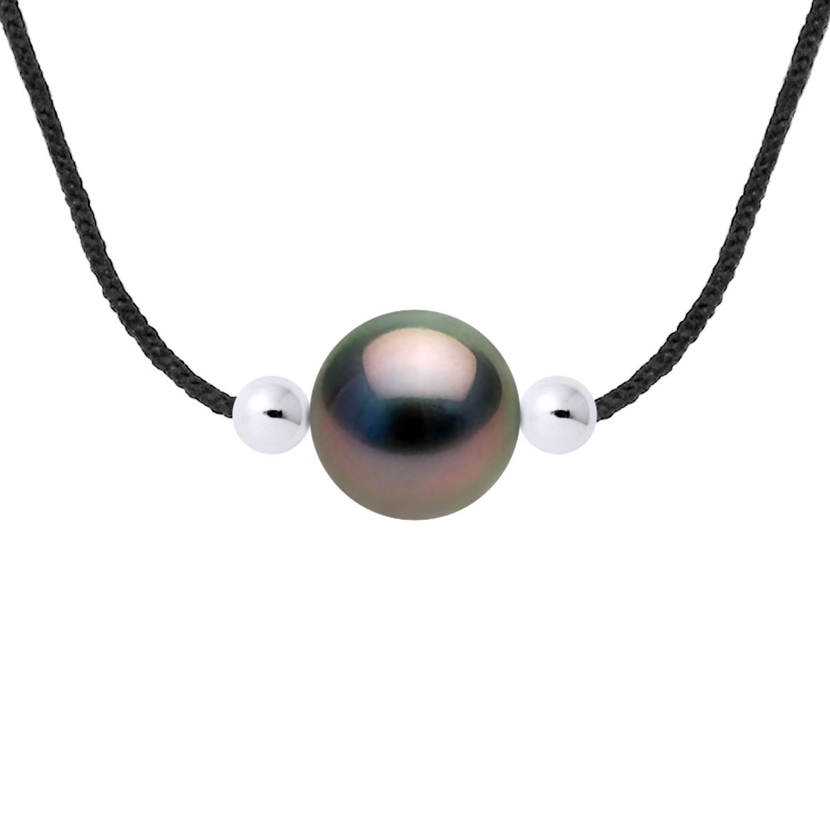 Tahitiperle Schwarze Nylon-Halskette