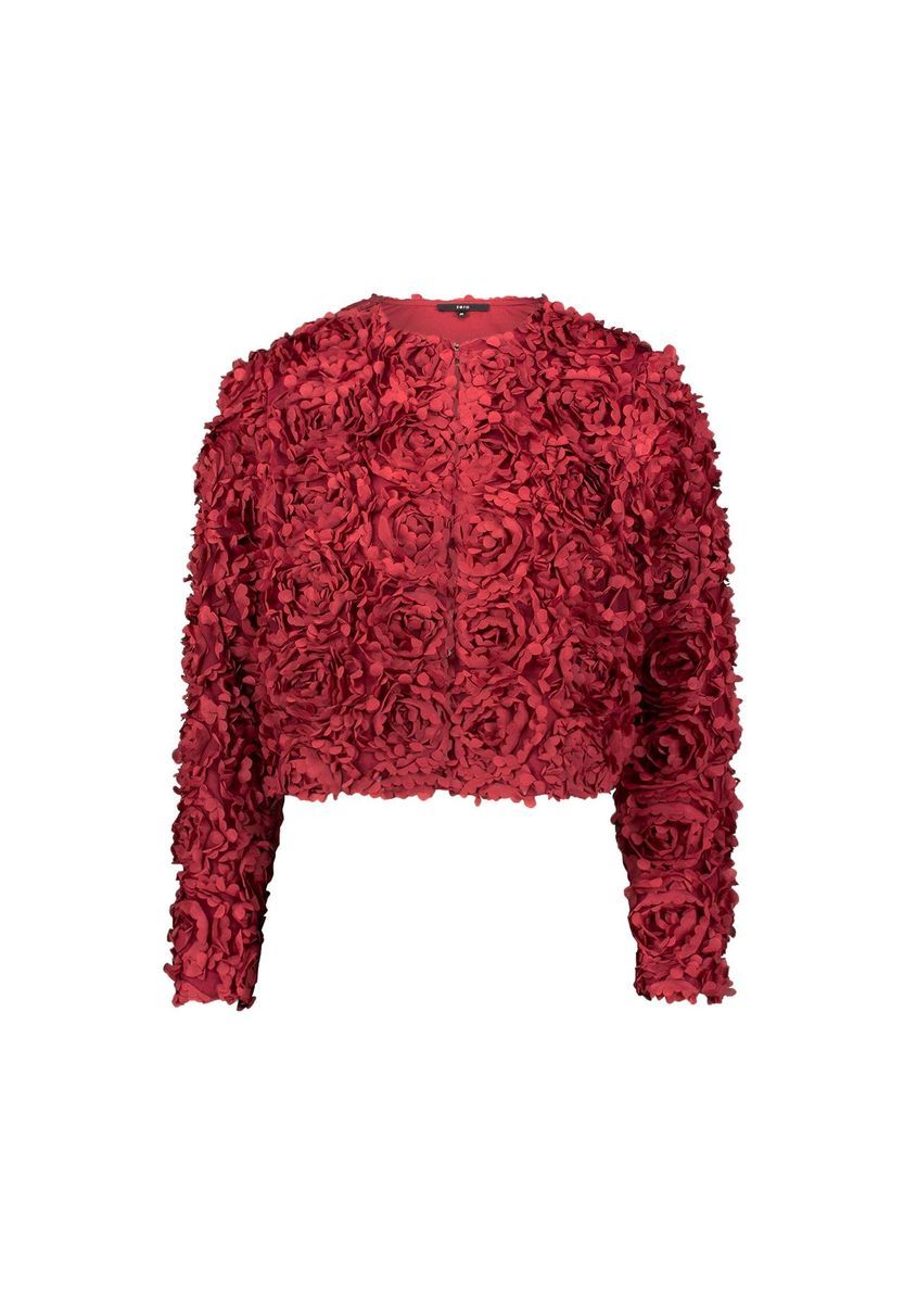 Elegante Bolero Jacke mit 3D-Blumen