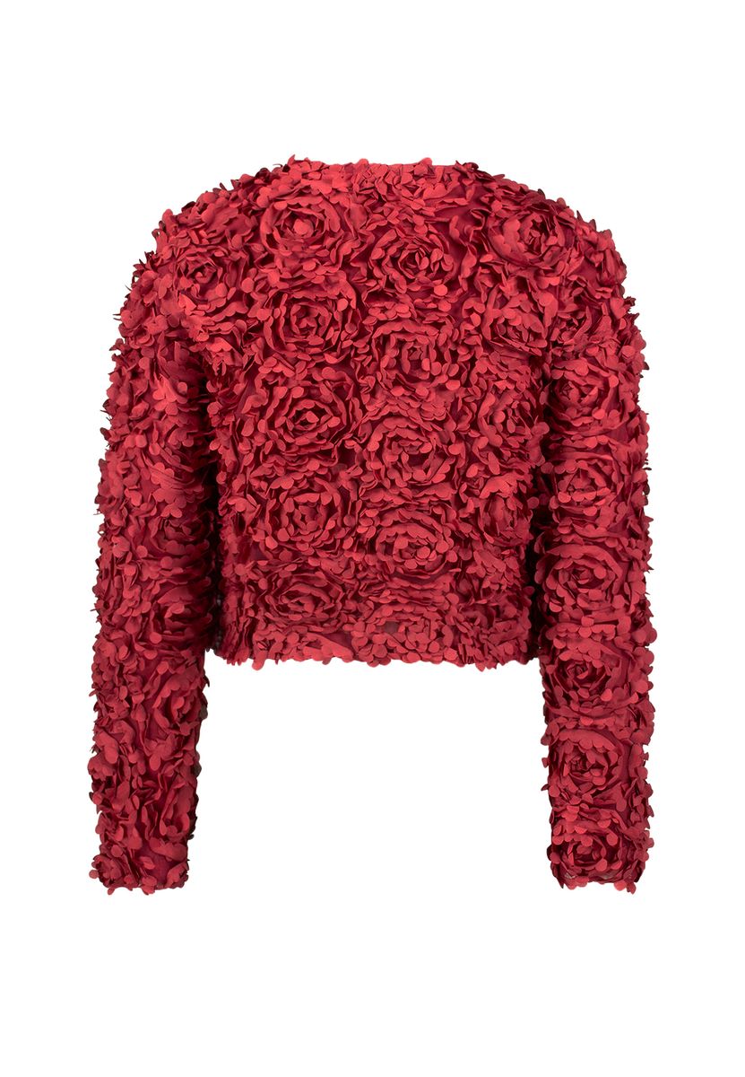 Elegante Bolero Jacke mit 3D-Blumen