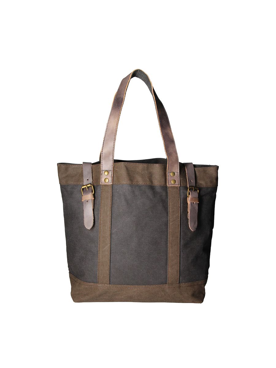Canvas-Tragetasche mit Lederriemen