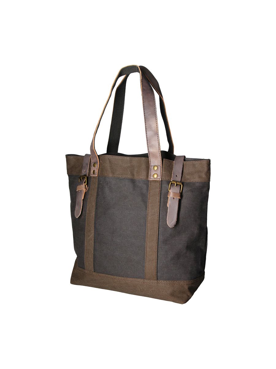 Handgefertigter Canvas- und Ledershopper