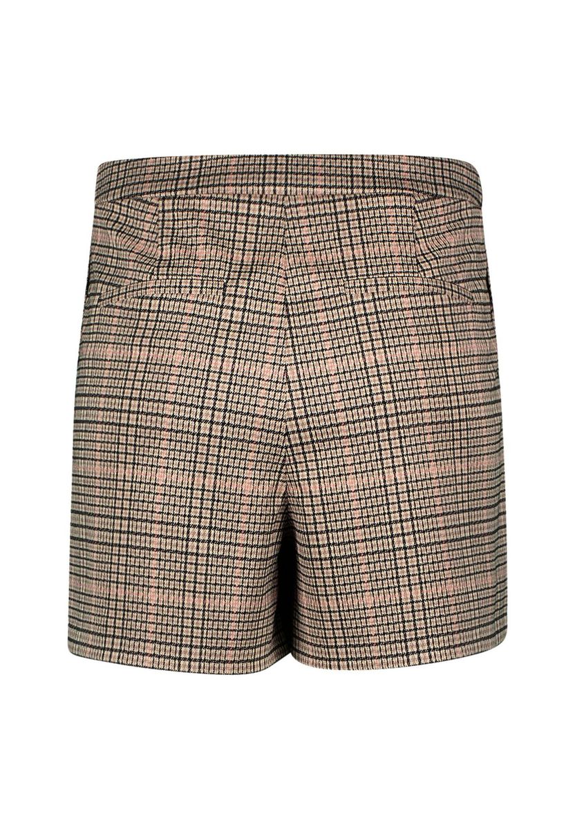 Asymmetrischer Minirock mit Karomuster und Wickeloptik