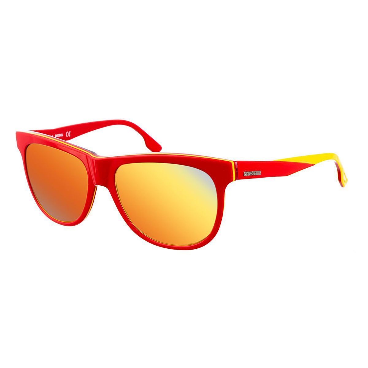 Ovale Acetat Sonnenbrille mit Spiegelglas