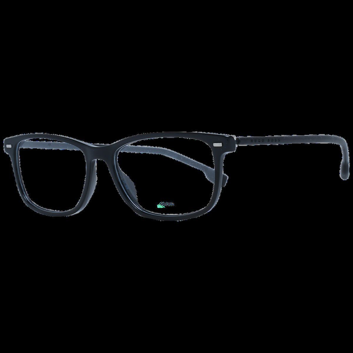 Klassische rechteckige Brille in schwarzem Acetat